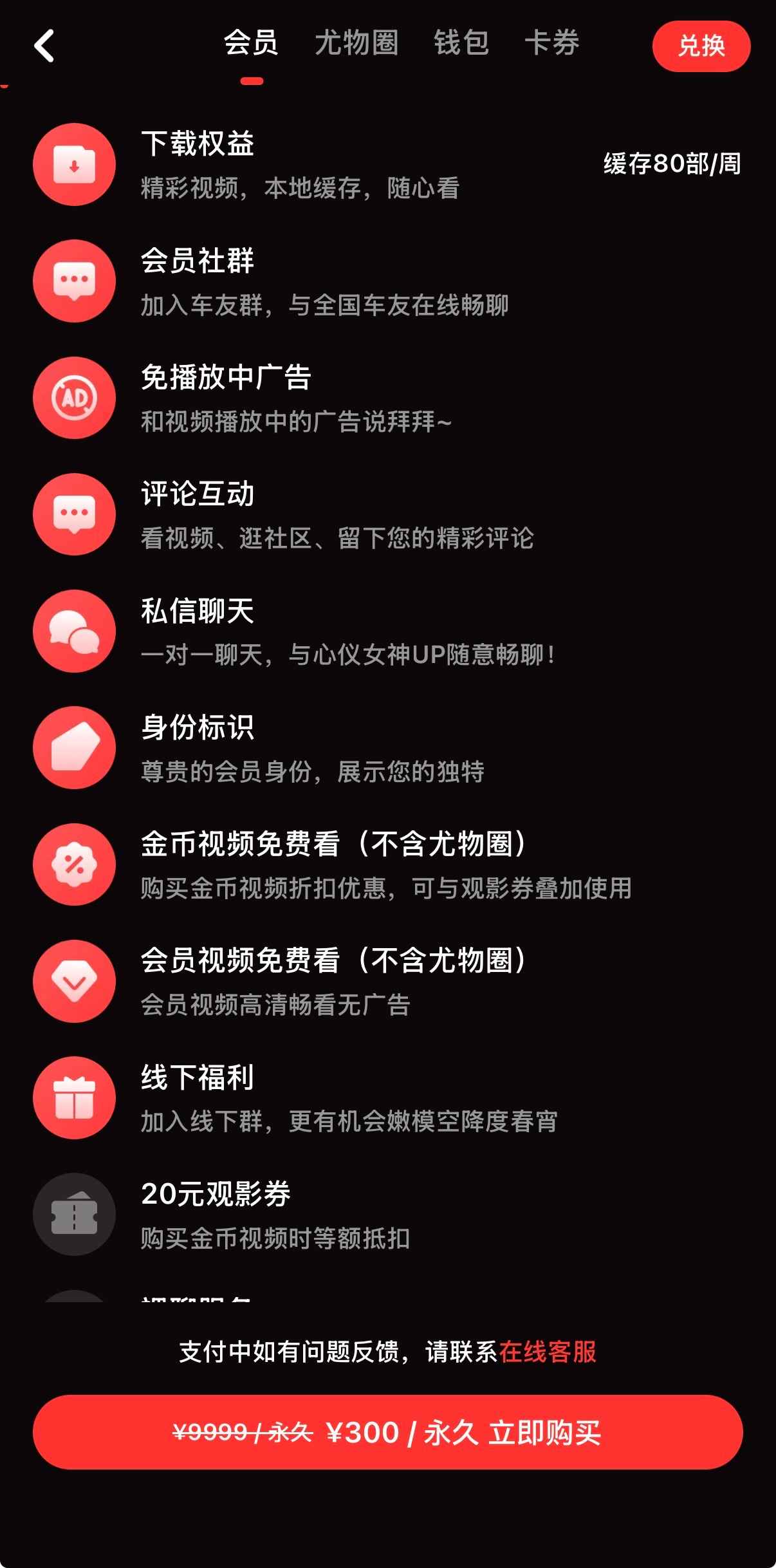 糖心Vlog会员300元套餐移动端界面